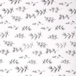 Бумага упаковочная глянцевая "Черно-белые листья", 70*100 см, (1 лист)