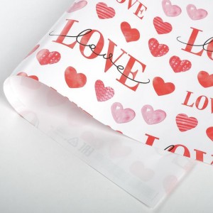 Бумага упаковочная глянцевая "Love", 70*100 см, (1 лист)