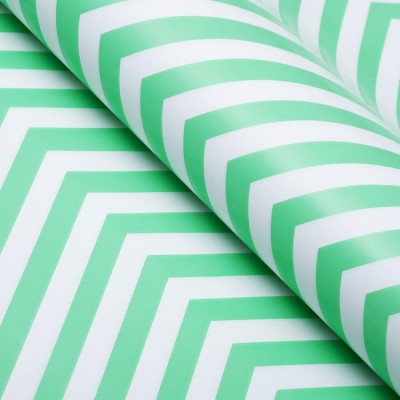 Бумага упаковочная глянцевая "Зигзаг" зеленая, 50*70 см, (1 лист)
