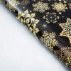 Бумага упаковочная глянцевая "Золотые снежинки", 70*100 см, (1 лист)