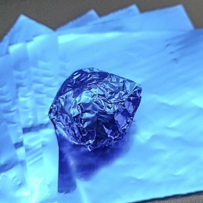 Фольга оберточная для конфет Синяя 10*10 см, 100 шт.