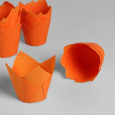 Форма бумажная "Тюльпан" 50*80 мм (оранжевый), 50 шт.