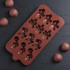 Форма для льда и шоколада 12 ячеек 21*11*2 см (4х2,5х2 см) "Дино" цвет коричневый