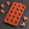 Форма для льда и шоколада 15 ячеек 20,5х10,5х2 см (d 2,2см) "Трюфель" цвет шоколадный