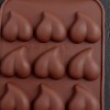 Форма для льда и шоколада 15 ячеек 21,5х10,5х1,8 см (3х3 см) "Сердца" цвет коричневый