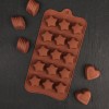 Форма для льда и шоколада 15 ячеек 21х10 см "Звездочки" цвет шоколадный