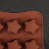 Форма для льда и шоколада 15 ячеек 21х10 см "Звездочки" цвет шоколадный