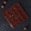 Форма для льда и шоколада 16 ячеек 17,4 х16,5 х 0,4 см "Пуговки" цвет МИКС