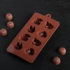 Форма для льда и шоколада 8 ячеек 21х11 см (4,3х3,5 см) "Машинки" цвет шоколадный