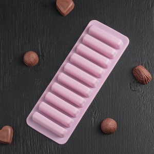 Форма для льда и шоколада «Прямоугольник», 10 ячеек, 26х9 см, цвета МИКС