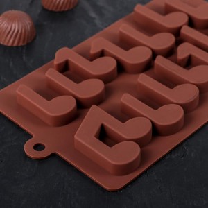 Форма для льда и шоколада "Ноты", 15 ячеек, цвет шоколадный
