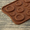 Форма для льда и шоколада "Пуговки", 19 ячеек, цвет шоколадный