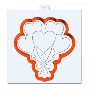 Форма для пряников с трафаретом "Шарики сердца"
