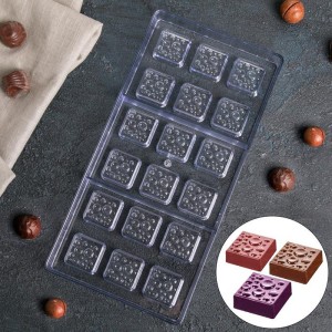 Форма для шоколада 18 ячеек "Пористый шоколад" 33x16,5x2,5 см    