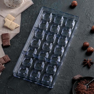 Форма для шоколада 21ячейка "Куб" 27,5x13,5x3см