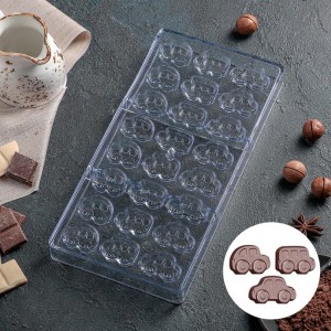 Форма для шоколада 24 ячейки "Машинки" 28х14х2,5 см   