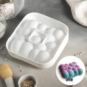 Форма для выпечки и муссовых десертов 20х5,5 см "Воздушные пузыри", цвет белый 