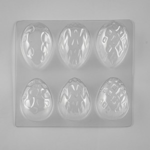 Форма пластиковая для шоколада «Пасхальные яйца с узором 2»
