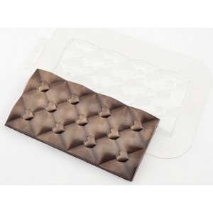Форма пластиковая для шоколада «Плитка сердечки»
