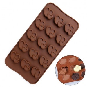 Форма силиконовая для шоколада "Два сердца", 15 ячеек