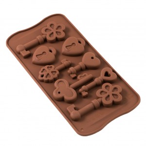 Форма силиконовая для шоколада "Ключики и замочки", 20*10 см