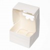 К119 Коробка на 4 капкейка с окном "Подарок" 160*160*100мм (белый)