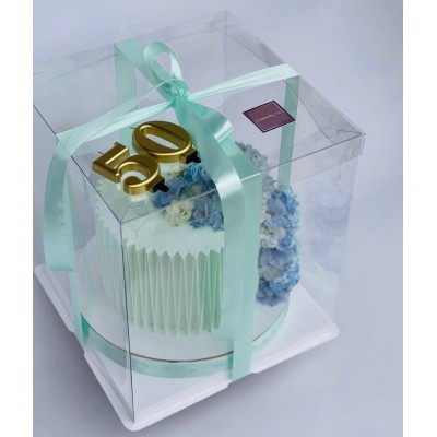К147 Коробка Premium под торт, прозрачная с крышкой 300*300*270 (прозрачная крышка)