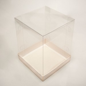 К172 Коробка под торт с прозрачным куполом 150*150*200 (белая)