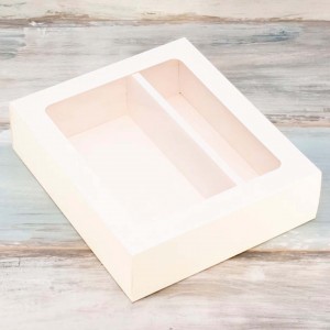 К176 Коробка-пенал для зефира и сладостей 22,1 × 25,5 × 6,5 см (белый)