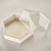 К184/4 Коробка для зефира "шестигранник" с пластиковой крышкой 230*230*60 (белая)