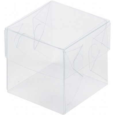 К31 Коробка прозрачная с пластиковой крышкой и пластиковым дном, 80*80*80 мм