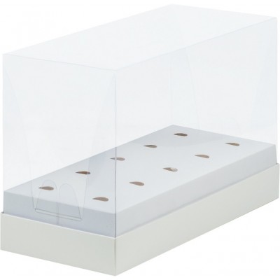 К36 Коробка для кейк-попсов с пластиковой крышкой, белая, 240*110*160 мм