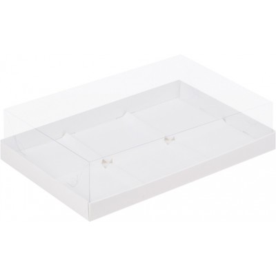 К63 Коробка под муссовые пирожные с пластиковой крышкой, 260*170*60мм, (белая)