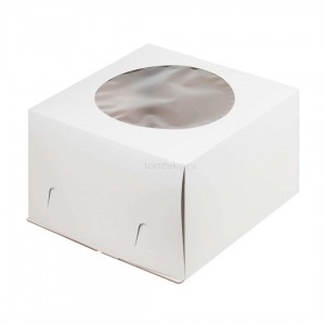 К65/2 Короб картонный белый с окном 300*300*190мм Хром-Эрзац