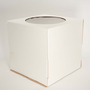 К71 Коробка для торта с окном, белая, 260*260*260мм