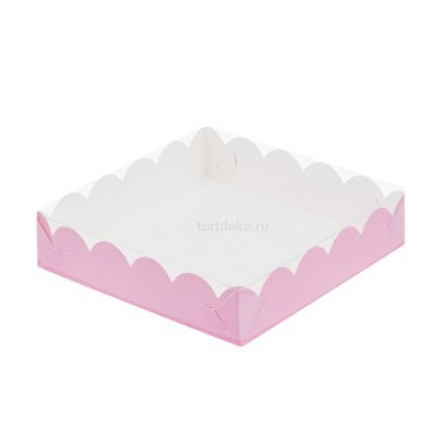 К83 Коробка для печенья и пряников, розовая матовая, 155*155*35 мм