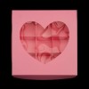 К92/2 Коробка на 9 конфет с окном в форме сердца 155*155*30мм, (розовая матовая)
