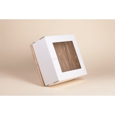 К93 Короб картонный, белый, с окном, 420*420*290мм