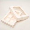 К98 Коробка для 6 конфет матовая с вклееным окном 155*115*30 мм, белая