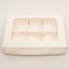 К98 Коробка для 6 конфет матовая с вклееным окном 155*115*30 мм, белая