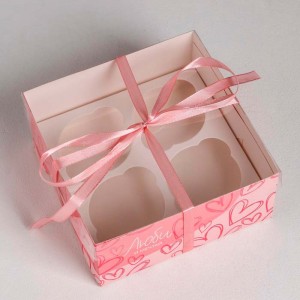 Коробка для капкейка «Люби и мечтай», 16 × 16 × 7.5 см   