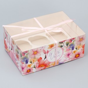 Коробка для капкейка «Нежность» 23 × 16 × 10 см      