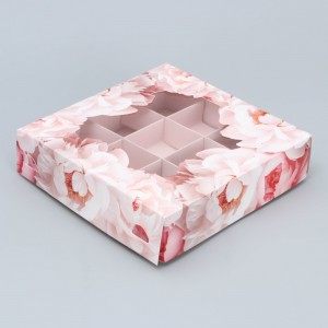 Коробка для конфет «Нежность», 14.7 х 14.7 х 3.5 см         