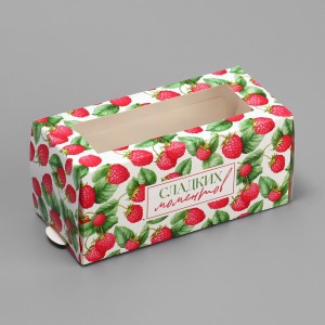 Коробка для макарун «Сладких моментов малина »,12 ×5.5 × 5.5 см 