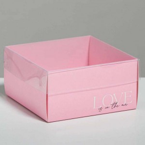 Коробка под бенто-торт с PVC крышкой «Love», 12 х 6 х 11,5 см    