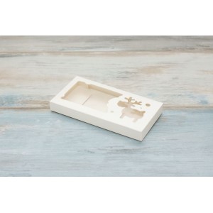 Коробка под плитку шоколада с окном "Олененок" 16 х 8 х 1,7 см, белый