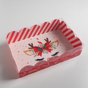 Коробка подарочная с PVC крышкой «Подарок», 20 × 30 × 8 см     