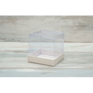 Коробка с прозрачным куполом 100*100*100мм, белый