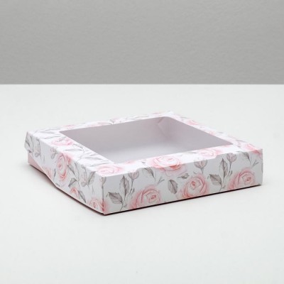 Коробка складная Flowers, 20 × 20 × 4 см