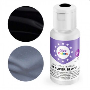Краситель гелевый "Gleb Colors" 101 Super Black (Черный) 20 г